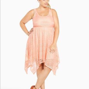 Torrid Blush Pink All Over Lace Hanky Skater Dress